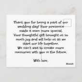 結婚サンキューカード ポストカード (裏面)