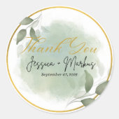 結婚サンキューカード ラウンドシール (正面)