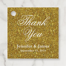 結婚サンキューグリッター金ゴールド フェイバータグ