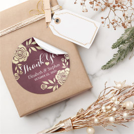 結婚サンキューゴールデンモダンバラ ラウンドシール