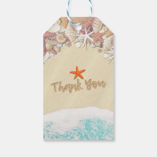 結婚サンキューサマービーチヒトデ貝 ギフトタグ (裏面)