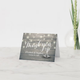 結婚サンキューシャンパングラスウッドライト サンキューカード