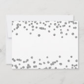 結婚サンキューシルバーグリッター紙吹雪ホワイト サンキューカード (裏面)
