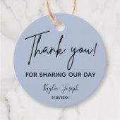 結婚サンキューダスティブルーメッセージカード フェイバータグ (正面)