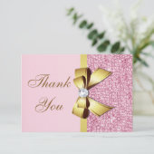 結婚サンキューピフェイクックシークンズ金ゴールドボウ サンキューカード (スタンド正面)