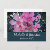 結婚サンキューピンクフローラフォトフラワー ポストカード (正面/裏面)