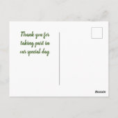 結婚サンキューピンクフローラフォトフラワー ポストカード (裏面)