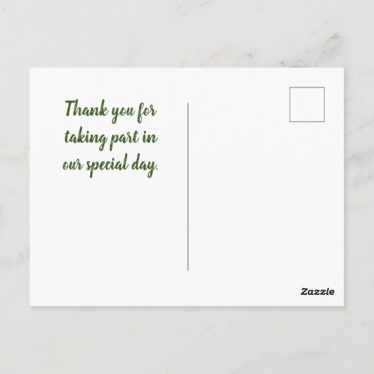 結婚サンキューピンクフローラフォトフラワー ポストカード (裏面)