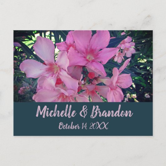 結婚サンキューピンクフローラフォトフラワー ポストカード (正面)