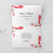 結婚サンキューピンク白フローラ サンキューカード (内部)