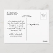 結婚サンキューピンク花ティール（緑がかった色）金ゴールド紙吹雪 ポストカード (裏面)