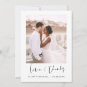 結婚サンキューフォトシンプルミニマル サンキューカード (正面)