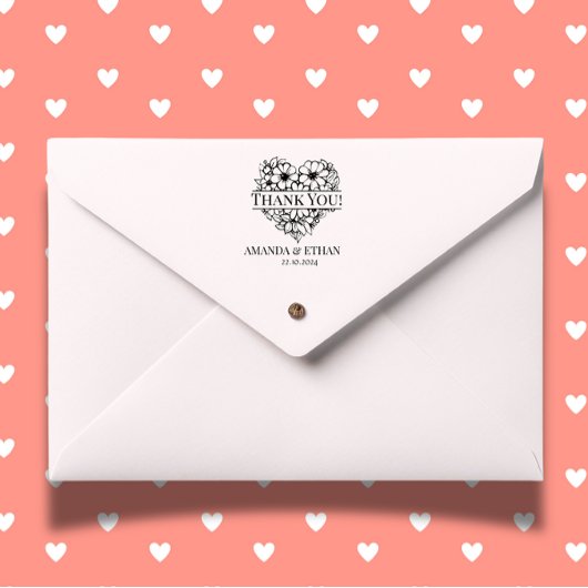 結婚サンキューフォラルテーマ セルフインキングスタンプ