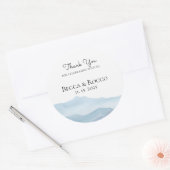 結婚サンキューブルーの水色 ラウンドシール (封筒)