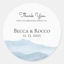 結婚サンキューブルーの水色 ラウンドシール