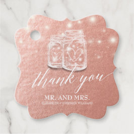 結婚サンキューメイソンJAR文字列ライトバラ金ゴールド フェイバータグ