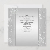 結婚シルバエレガントーホワイトレースフローラ 招待状 (裏面)