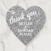 結婚シルバフェイクーグリッターエレガントありがとう フェイバータグ (正面)