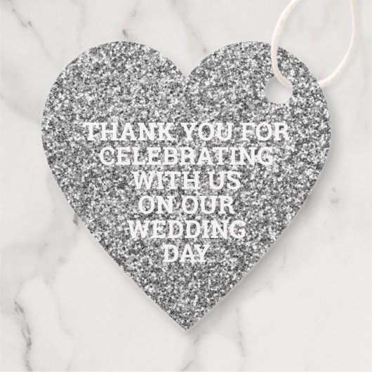 結婚シルバフェイクーグリッターエレガントありがとう フェイバータグ (裏面)