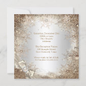結婚シルバーベージュクリームパールボウスノーフレーク2 招待状 (裏面)