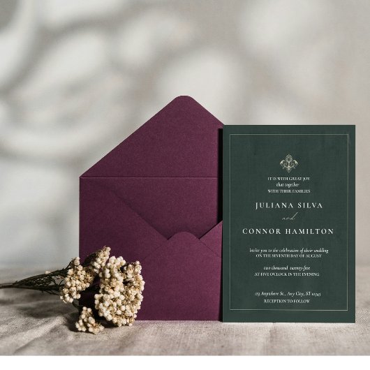 結婚シンプル,クラシックモノグラ結婚ムのモダン，月 招待状