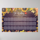 結婚シーティングチャート紅葉カボチャ ポスター (正面)