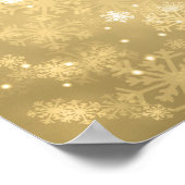 結婚シーティングチャート金ゴールド冬ワンダーランド ポスター (角)