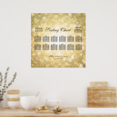 結婚シーティングチャート金ゴールド冬ワンダーランド ポスター (キッチン)