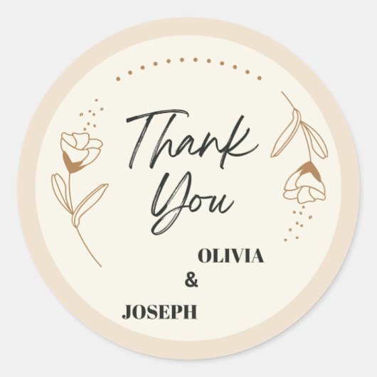 結婚ステッカー ラウンドシール (正面)