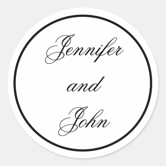 結婚ステッカー 円形 結婚ステッカー ラウンドシール (正面)