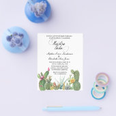 結婚スペインのサボテン多肉性ガーデン招待状 チラシ (シングル)