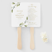 結婚ズつる植物離れグリーンリー植物学金ゴールド ハンドファン (正面&裏面)