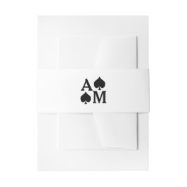 結婚ズイニシャルブラックスペードベリーバンド 招待状ベリーバンド