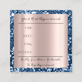 結婚ズイベントプランナーバラスタイルグリッターブルーネイビー 予約カード (裏面)
