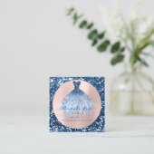 結婚ズイベントプランナーバラスタイルグリッターブルーネイビー 予約カード (スタンド正面)