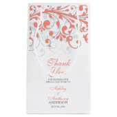 結婚ズウェルカムバッグ抽象芸術フローラコーラルグレイ スモールペーパーバッグ (正面)