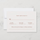 結婚ズウォータカラーパンパステラコッタブルー 出欠カード (裏面)