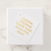 結婚ズカスタムスクエアメッセージカード – ゴールドフォイルプリント フェイバータグ (箱)