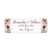 結婚ズカップルロマンチックバラ差出人住所ラベル