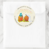 結婚ズカボチャ差出人住所ラベル ラウンドシール (バッグ)