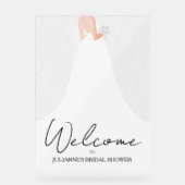 結婚ズガウンバラブライダルシャワー アクリルサイン (正面)