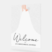 結婚ズガウンバラブライダルシャワー アクリルサイン (傾斜)