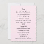 結婚ズガウンピンクブライダルシャワーブラックパステル 招待状 (裏面)