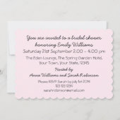 結婚ズガウンピンクブライダルシャワーブラックパステル 招待状 (裏面)