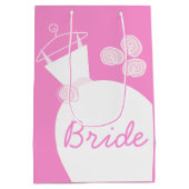 結婚ズガウンピンクブライド抱き枕中 ミディアムペーパーバッグ (裏面)