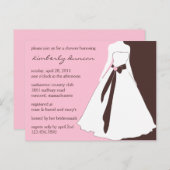 結婚ズガウンブライダルシャワー招待状 インビテーションポストカード (正面/裏面)