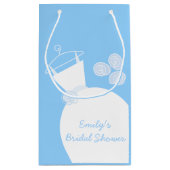 結婚ズガウンブルーブライダルシャワー小 スモールペーパーバッグ (裏面)