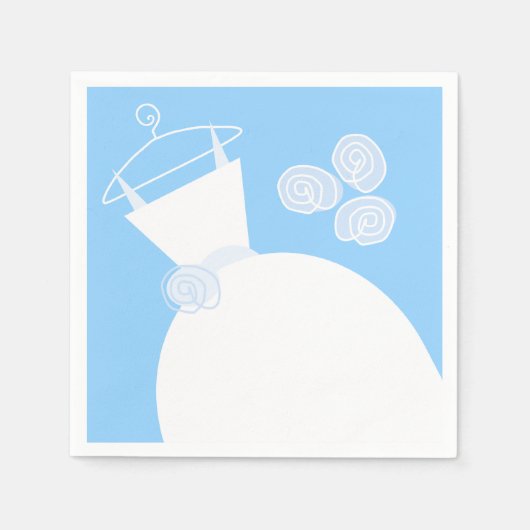 結婚ズガウンブルーブライダルシャワー スタンダードカクテルナプキン (正面)