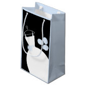 結婚ズガウンブルー抱き枕ブラック淡い色のブルー スモールペーパーバッグ (裏面アングル)