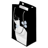 結婚ズガウンブルー抱き枕ブラック スモールペーパーバッグ (正面アングル)